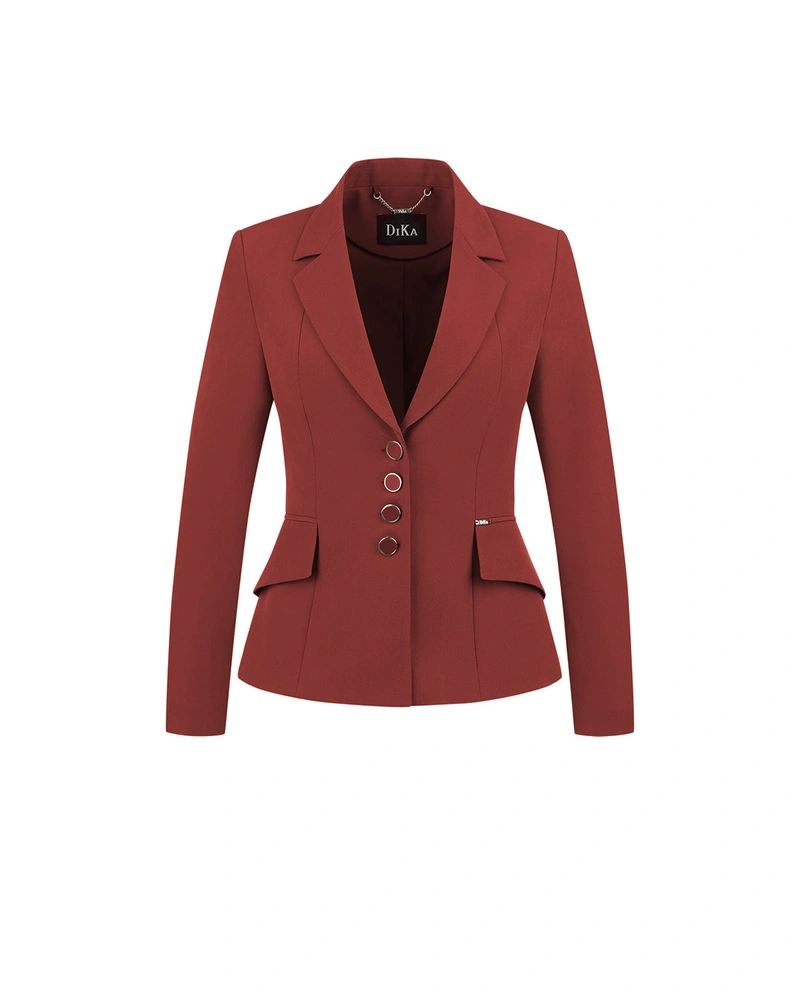 Single-breasted business blazer in matte brick | All products