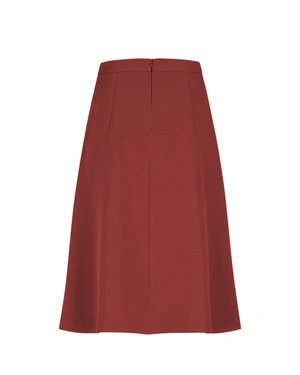Jupe en brique mate, avec une silhouette en A et des poches décoratives | Jupes - 8