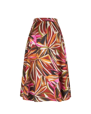 Skirt with bright stylized print, calf-length | Skirts and Shorts - 1