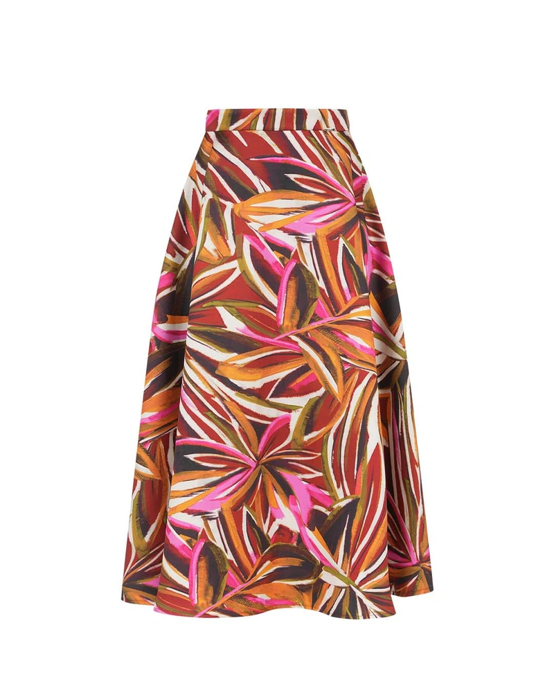 Skirt with bright stylized print, calf-length | Skirts and Shorts