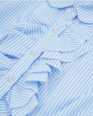 Sleeveless cotton summer shirt, with jabot | Blouses and Shirts - 5