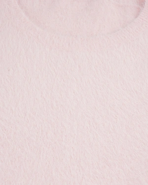 Pull doux rose poudré à manches courtes |  - 9