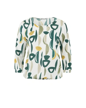 Blouse printanière en viscose, avec des manches 7/8 et un col rond, ornée d’un motif stylisé | Blouses | Dika.com Blouse printanière en viscose, avec des manches 7/8 et un col rond, ornée d’un motif stylisé | Blouses