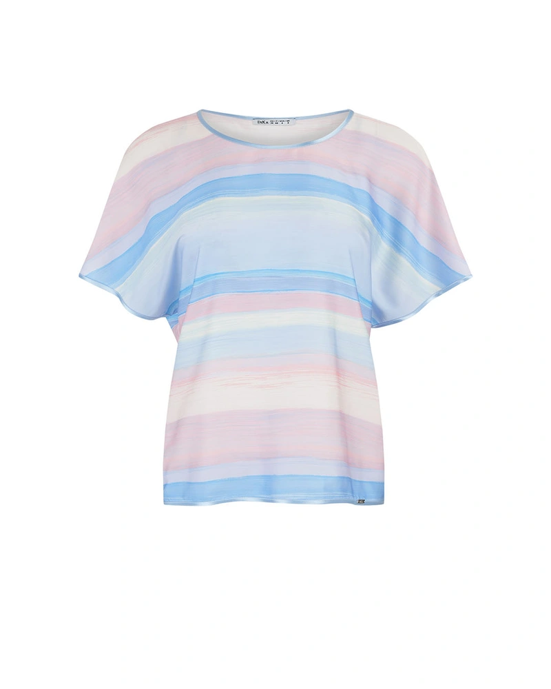 Bluză de primăvară cu dungi în tonuri pastelate | Bluze
