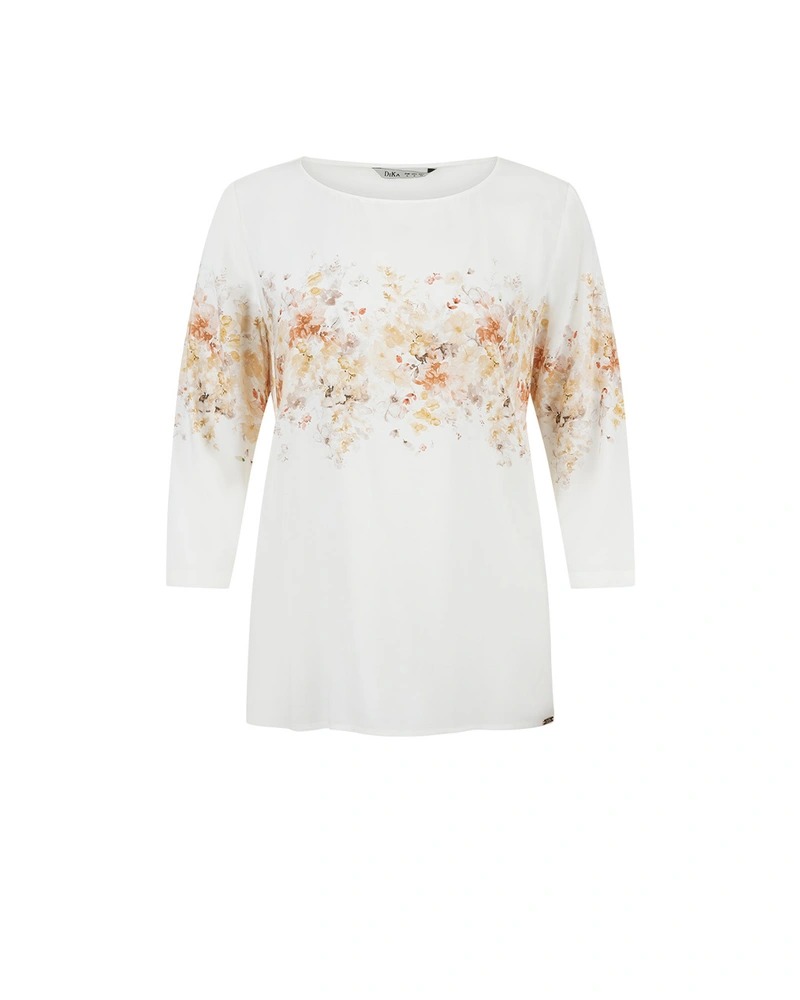 Spring viscose blouse with an elegant floral motif | Blouses