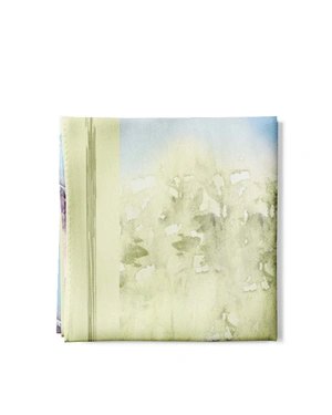 Square scarf with a watercolor landscape and horse | Scarfs - 1