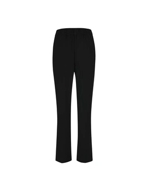 Straight black viscose pants, with a textile belt with buckle | Trousers | Dika.test - 3 Straight black viscose pants, with a textile belt with buckle | Trousers - 3