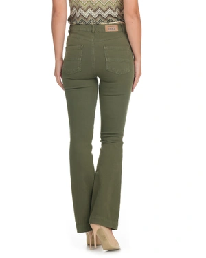 Straight-leg jeans in olive green | Denim - 4