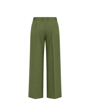 Pantalon droit vert olive en polyester recyclé | Pantalons - 3