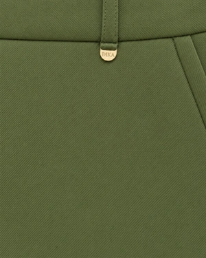 Pantalon droit vert olive en polyester recyclé | Pantalons - 4