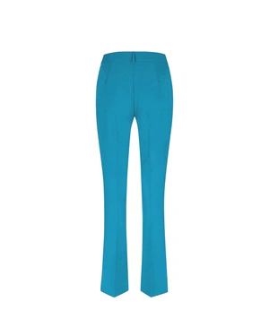Straight trousers with a crease, belt with loops, in crystal turquoise color | Trousers and Leggings - 1
