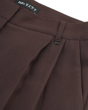 Straight trousers with crease in coffee color | Trousers and Leggings - 2