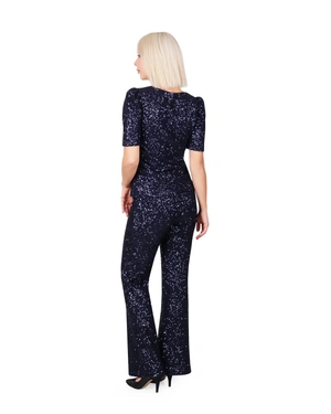 Straight trousers with sequins | Trousers and Leggings - 3