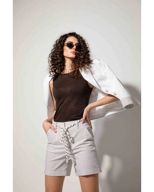 Pantaloni scurți în dungi | Pantaloni | Dikastore.ro - 3 Pantaloni scurți în dungi | Pantaloni - 3