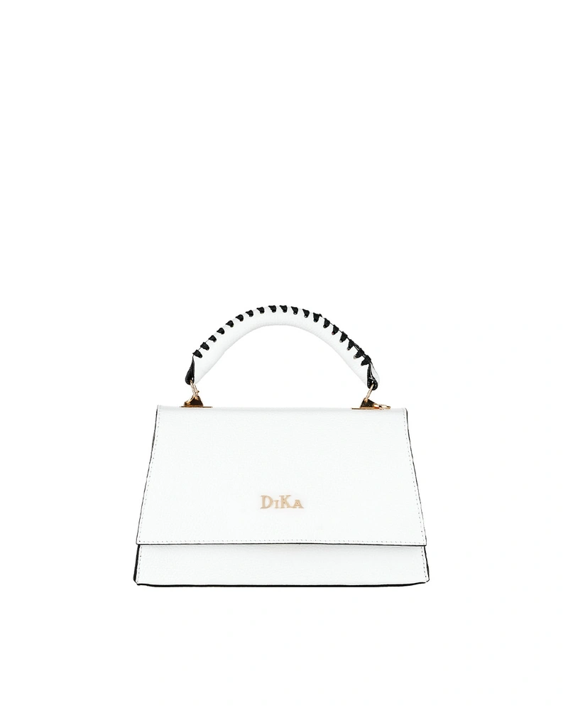 Structured leather bag with trapeze shape | Bags