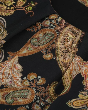 Stylish autumn viscose dress with Indian print |  - 2