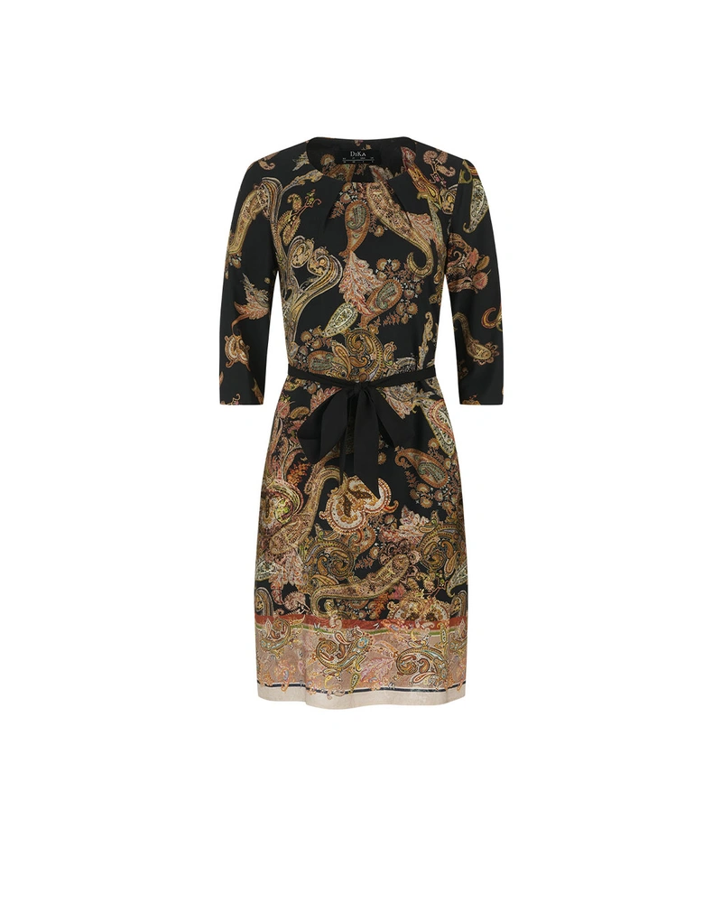 Stylish autumn viscose dress with Indian print | | Dika.ge Stylish autumn viscose dress with Indian print |