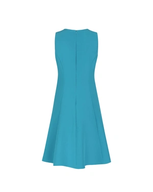 Stylish teal dress with a collared neckline | Dresses - 8