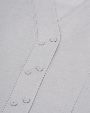 Stylish women’s blouse in linen and viscose in white | Blouses - 9