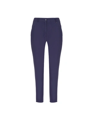 Summer cotton ankle-length trousers, tapered leg, with Italian pocket, in dark blue | All products