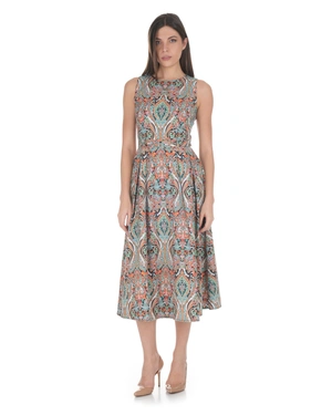 Summer cotton dress with a boho paisley print in earthy tones | NEW - 1
