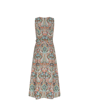 Summer cotton dress with a boho paisley print in earthy tones | NEW - 2
