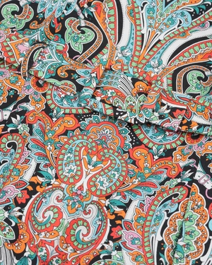 Summer cotton dress with a boho paisley print in earthy tones | NEW - 3