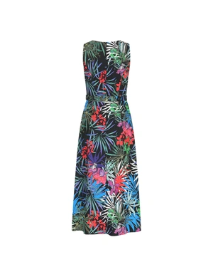 Summer cotton dress with tropical print in vibrant colors | NEW - 2