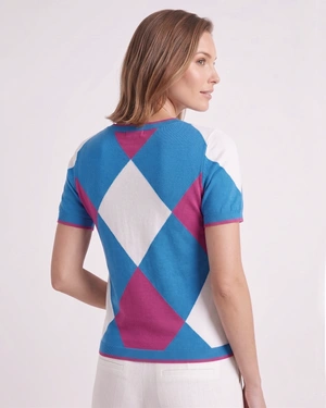 Summer cotton sweater with diamond pattern | Knitwear | Dika.ge - 2 Summer cotton sweater with diamond pattern | Knitwear - 2