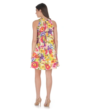 Rochie de vară din viscoză cu imprimeu floral strălucitor | Rochii - 3