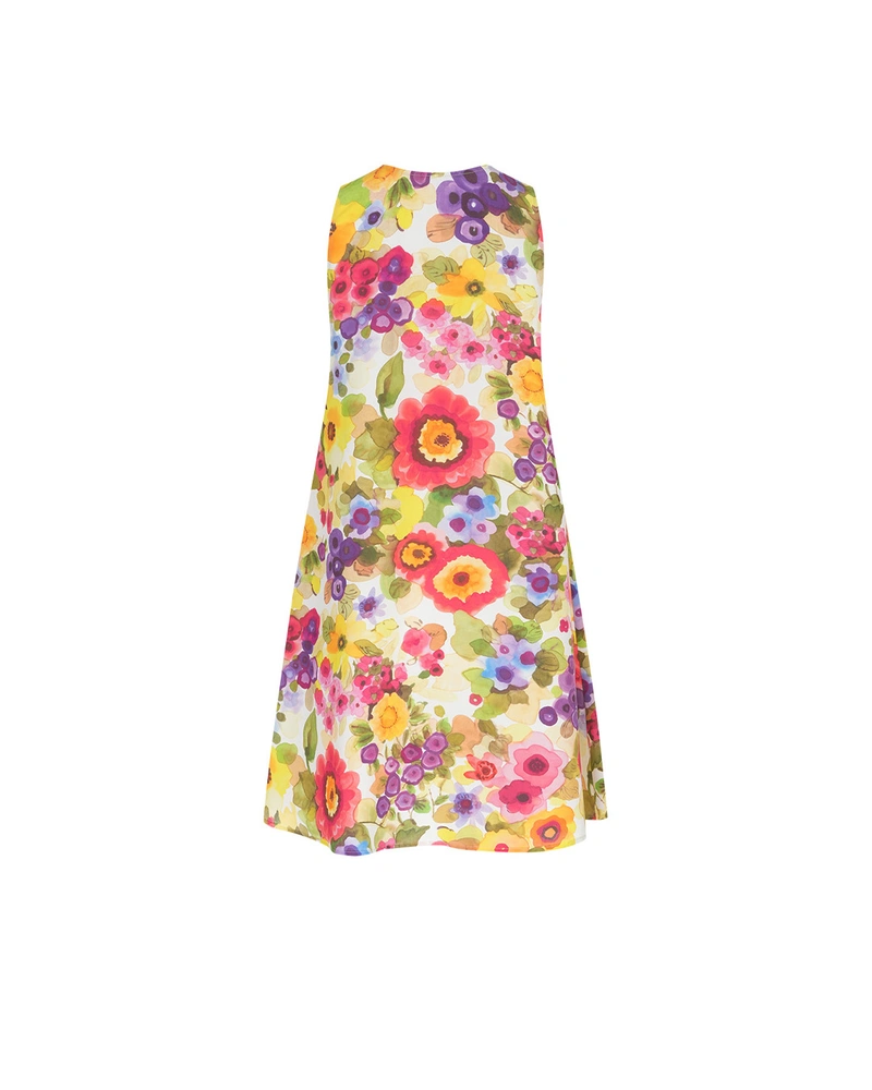 Rochie de vară din viscoză cu imprimeu floral strălucitor | Rochii