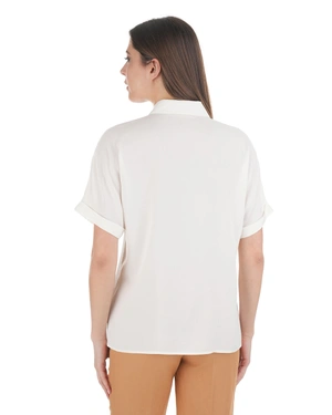 Summer viscose shirt with a stylized vibrant motif | Shirts - 2