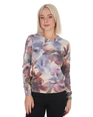 Sustainable sweater with stylized cool-tone plant motif | Knitwear - 11