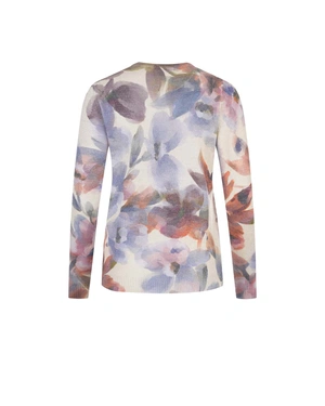 Устойчив пуловер със стилизиран мотив растения в топлата гама | Пуловери и Жилетки - 8