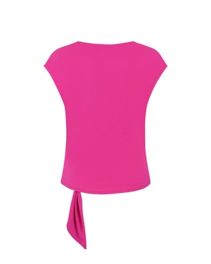 T-shirt with a Greek neckline in fuchsia color | OUTLET SUMMER - 1