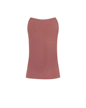 Top with metallic yarn in terracotta color | T-shirts and Tops | Dika.bg - 1 Top with metallic yarn in terracotta color | T-shirts and Tops - 1