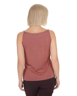 Top avec fil métallisé couleur terre cuite | Tops et T-shirts | Dika.com - 2 Top avec fil métallisé couleur terre cuite | Tops et T-shirts - 2
