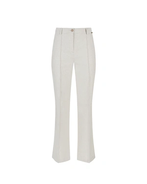 Trousers from linen and cotton with a straight leg, crease, and high waist | Trousers | Dika.bg Trousers from linen and cotton with a straight leg, crease, and high waist | Trousers
