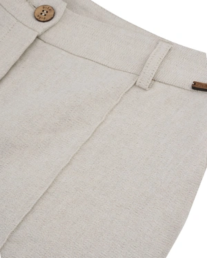Trousers from linen and cotton with a straight leg, crease, and high waist | Trousers | Dika.bg - 3 Trousers from linen and cotton with a straight leg, crease, and high waist | Trousers - 3