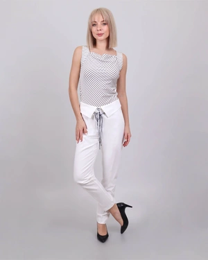 Pantaloni cu pliu tip centura in talie | Pantaloni și Colanți - 2