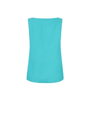Turquoise sleeveless blouse, 100% hemp | Blouses and Shirts | Dika.test - 1 Turquoise sleeveless blouse, 100% hemp | Blouses and Shirts - 1