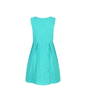 Turquoise summer dress with English embroidery | Dresses - 1