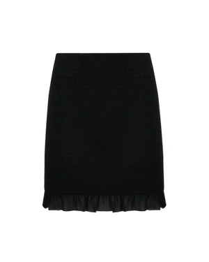 Tweed skirt with chiffon ruffle | Skirts | Outlet DiKa Tweed skirt with chiffon ruffle | Skirts