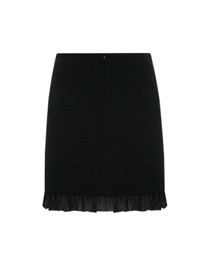 Tweed skirt with chiffon ruffle | Skirts | Outlet DiKa - 1 Tweed skirt with chiffon ruffle | Skirts - 1