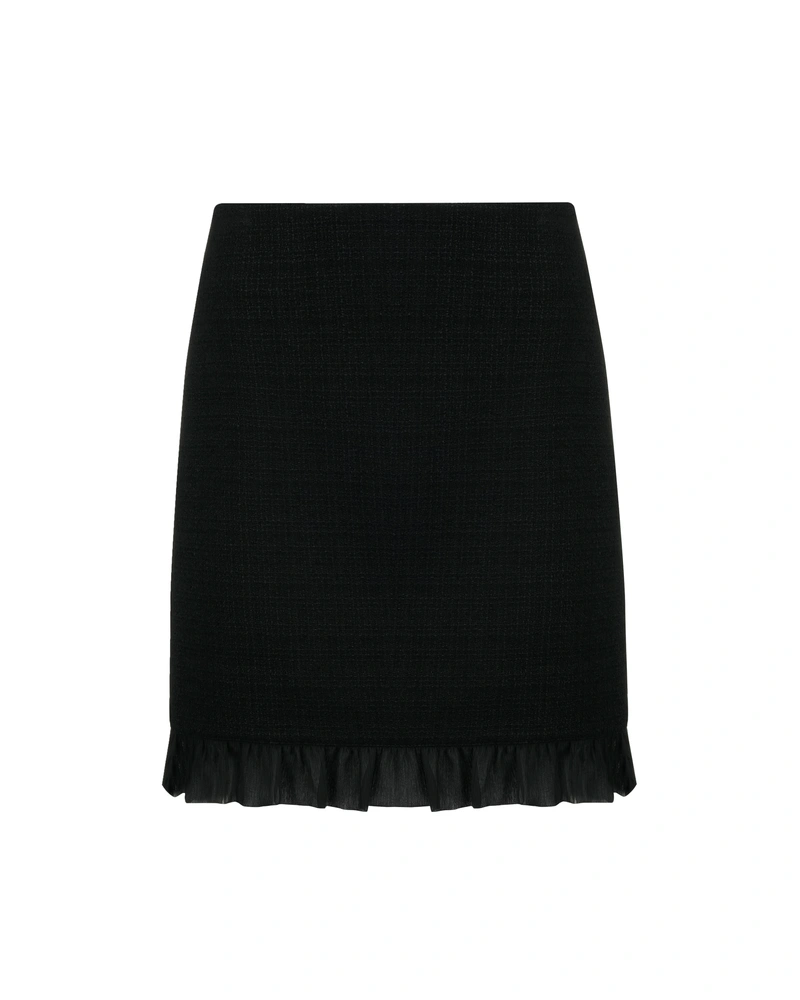 Tweed skirt with chiffon ruffle | All products
