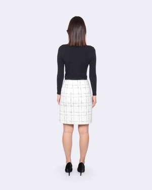 Tweed skirt with leather edging | All products - 4