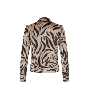 Velvet blazer with animal print | Jackets and Blazers - 1