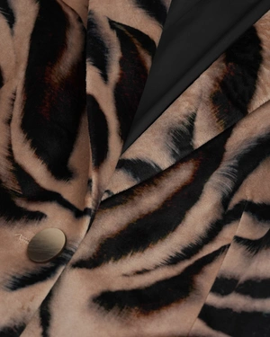 Velvet blazer with animal print | Jackets and Blazers - 2