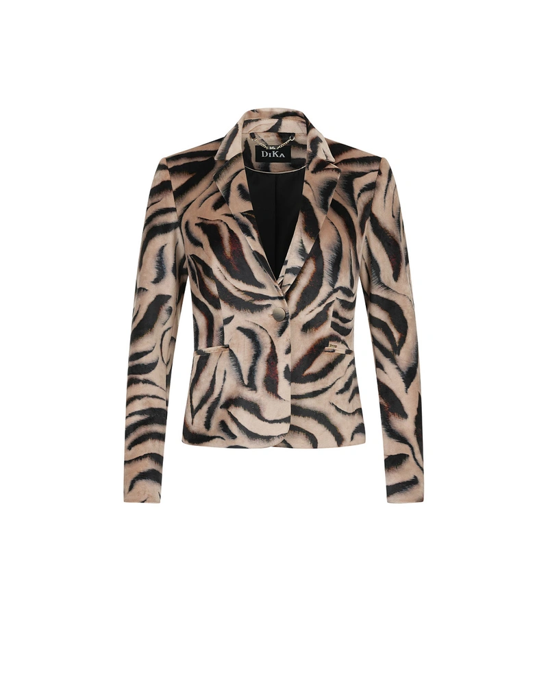 Velvet blazer with animal print | Jackets and Coats