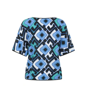 Blouse en viscose dans des tons de bleu | Blouses | Dika.com - 1 Blouse en viscose dans des tons de bleu | Blouses - 1